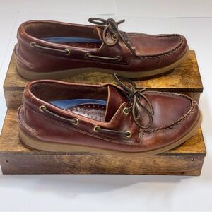 Sperry Top Sider Brown Leather Boat Shoes Deck Men's 8M Preppy Coastal